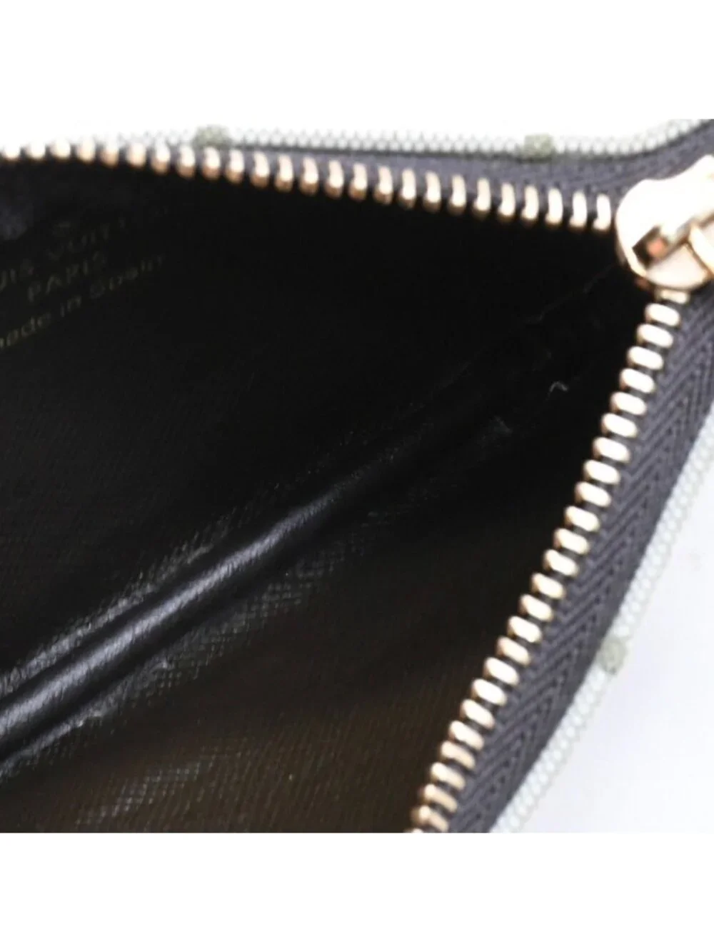 Louis Vuitton Monogram Mini Pochette Cles Coin Purse Canvas Gold Green